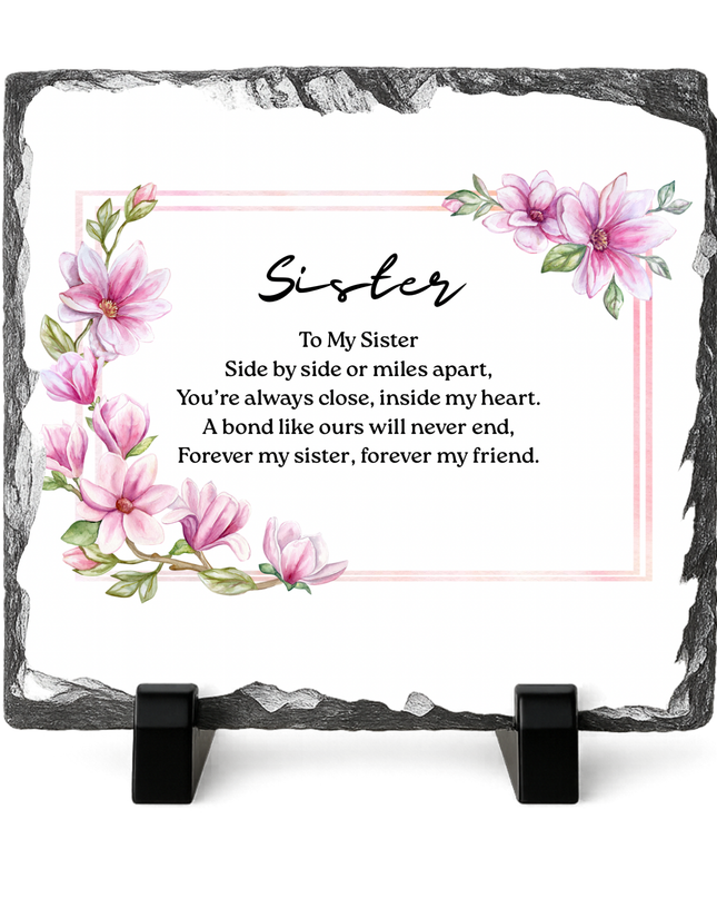 Family Poem Photo Slate with Photo’s 20x20cm - Demo Design Gifts