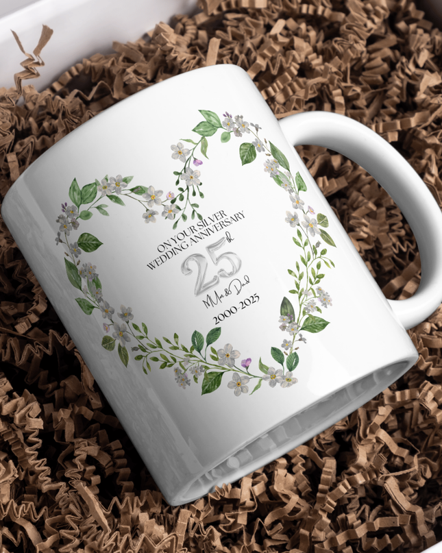 25th Wedding Anniversary Personalised Mug - Demo Design Gifts