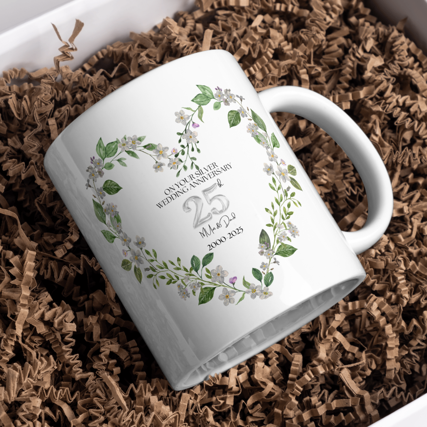 25th Wedding Anniversary Personalised Mug