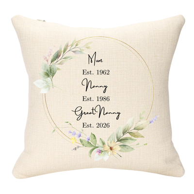 Generations with Dates Personalised Cushion