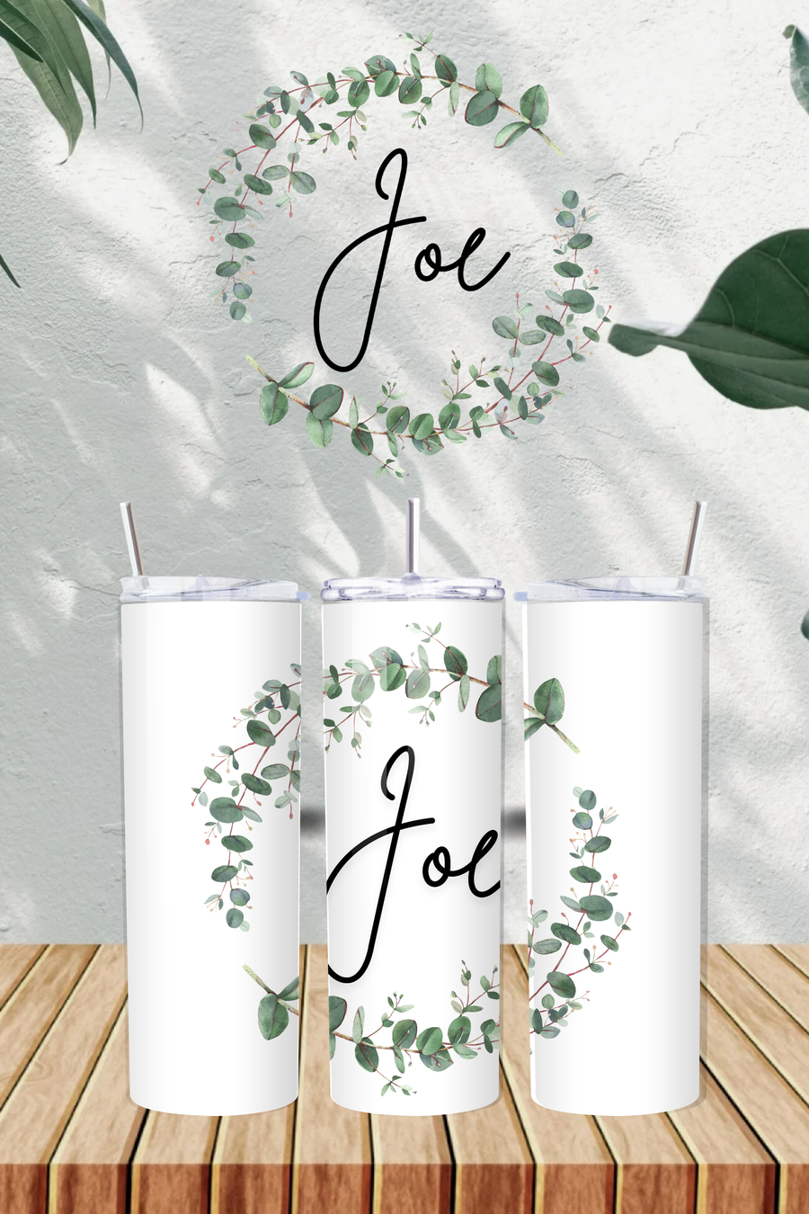 Personalised Name Flowers 20oz Tumbler