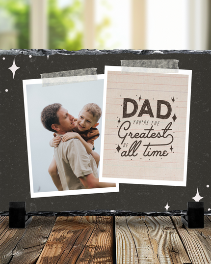 Dad Fathers Day Photo Slate 19x29cm - Demo Design Gifts
