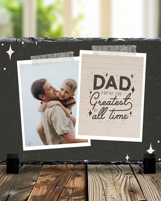 Dad Fathers Day Photo Slate 19x29cm - Demo Design Gifts