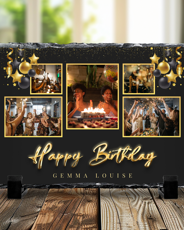 Happy Birthday Gold Edition Glossy Finish 19x29cm - Demo Design Gifts