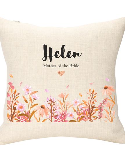 Wedding Name and Roles Personalised Cushion - Demo Design Gifts