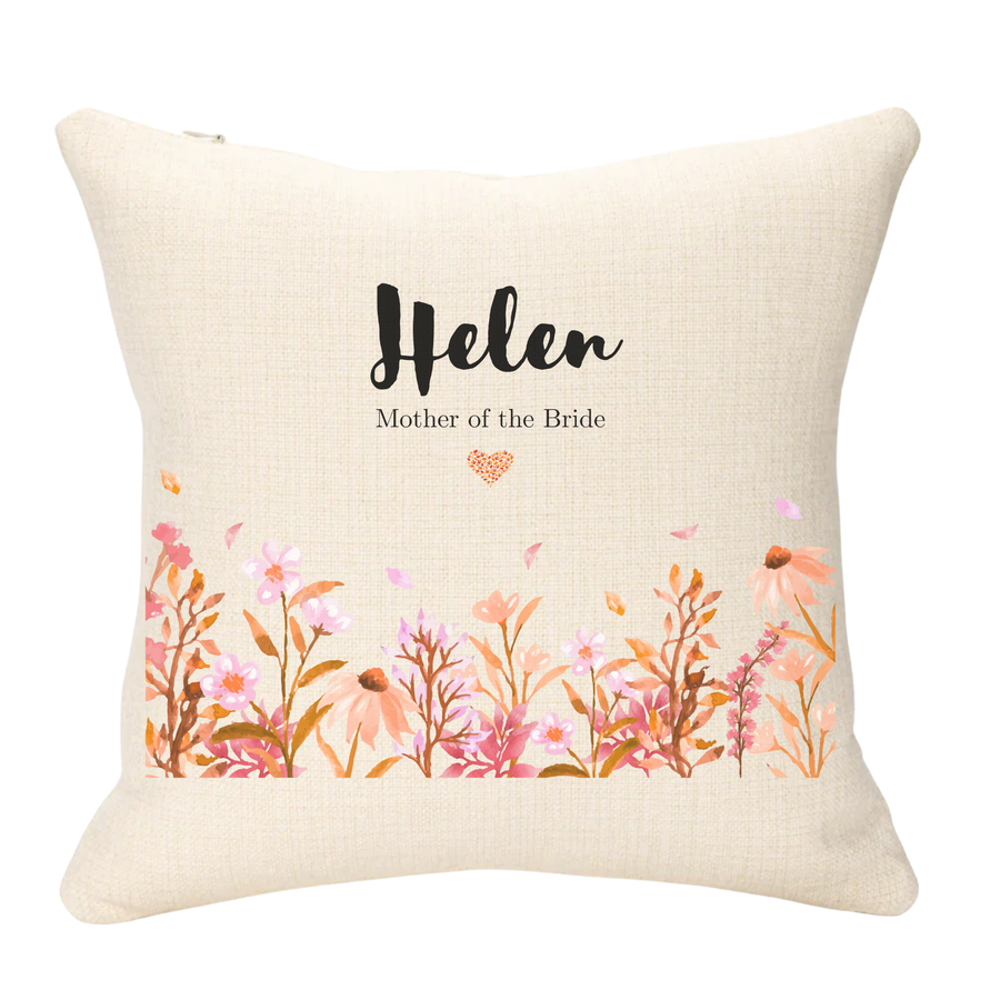 Wedding Name and Roles Personalised Cushion