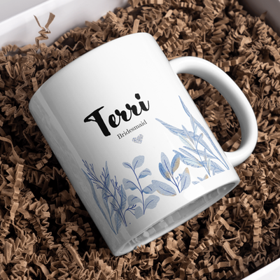 Bridesmaid Blue Version Personalised Mug