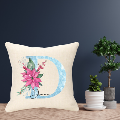 Letter and Name Blue Version Personalised Cushion