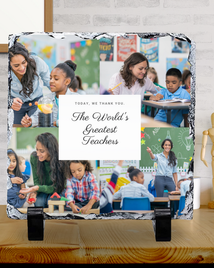 4 Image Teacher Slate Design Glossy Finish (Photo Only) - Demo Design Gifts