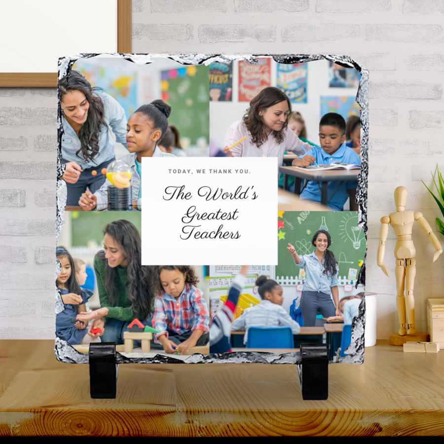 4 Image Teacher Slate Design Glossy Finish (Photo Only)