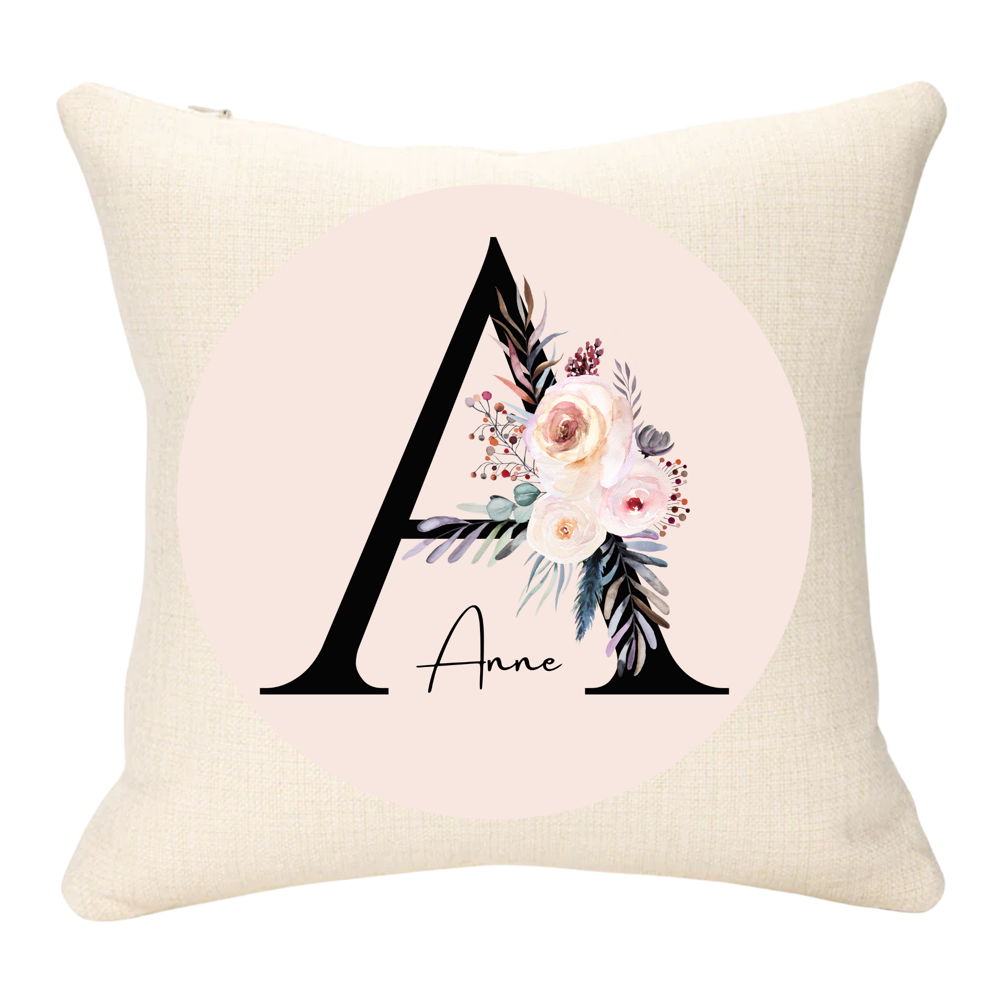 Letter and Name Pink Version Personalised Cushion