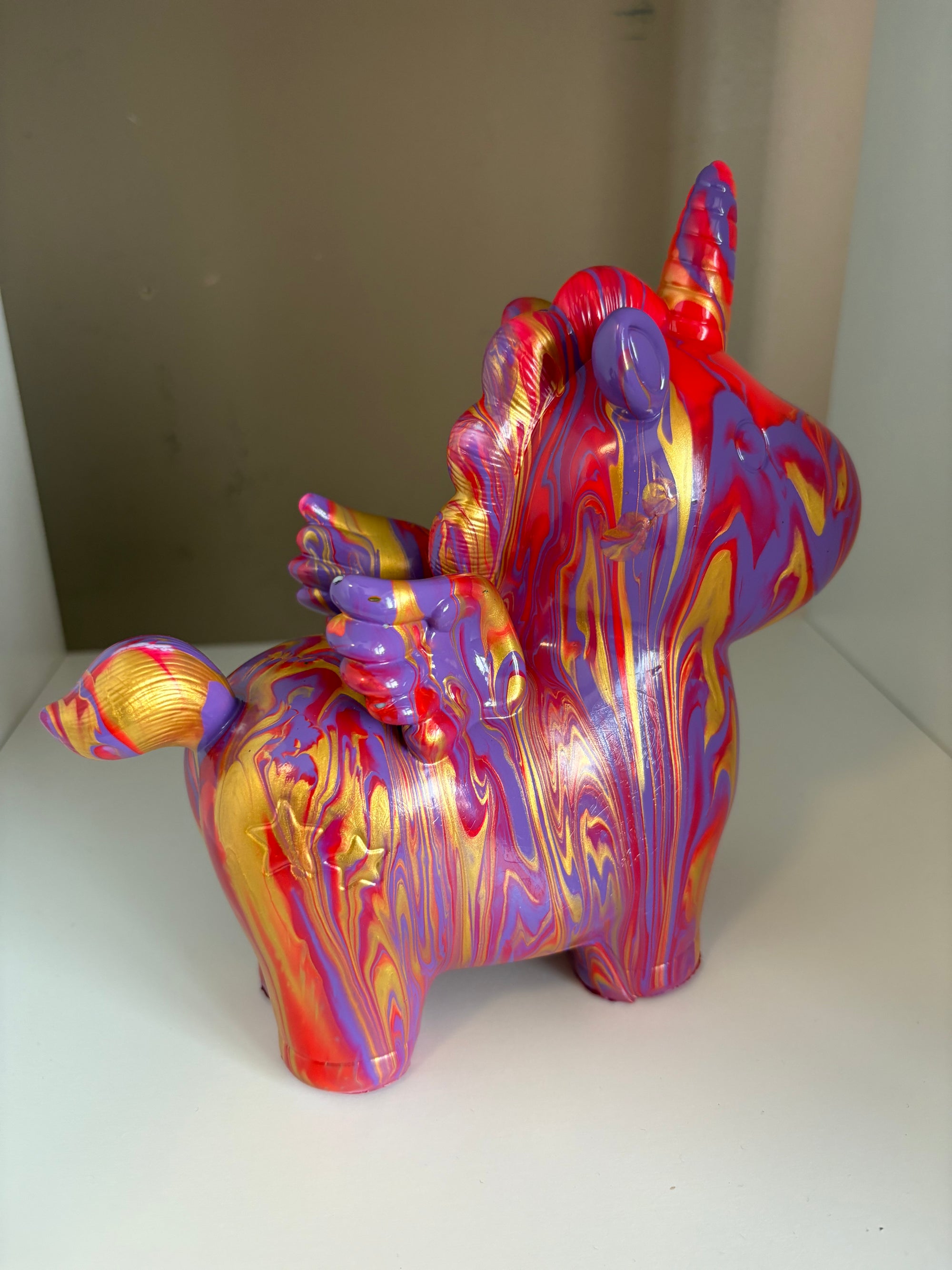 Unicorn Money Box Acrylic Pouring Figure