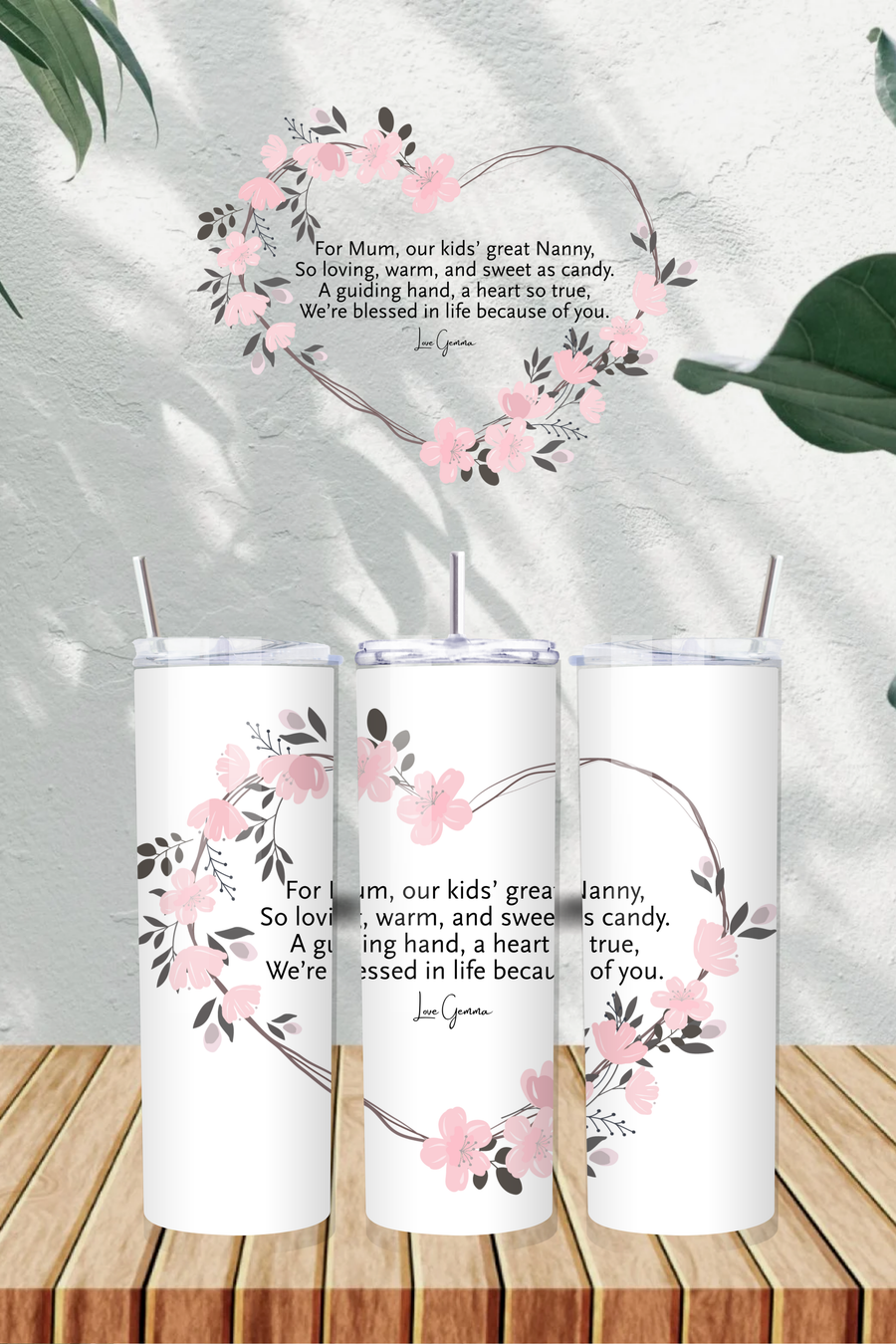 Personalised Mum Poem with Name 20oz Tumbler