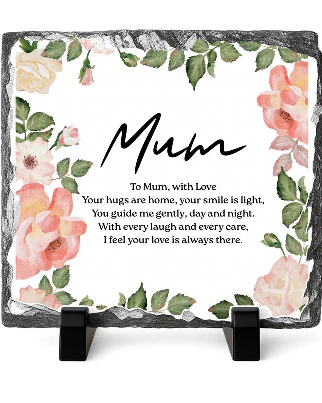 Family Poem Photo Slate with Photo’s 20x20cm - Demo Design Gifts