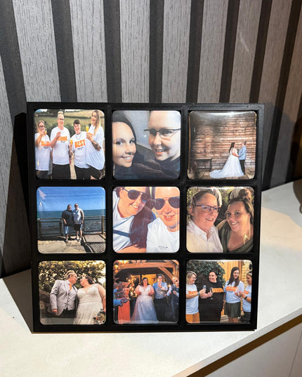 9 Image Frame with Photo Magnet, Multi-Photo Display, Picture Frame, Home Decor, Gift for Family, Magnetic Photo Frame