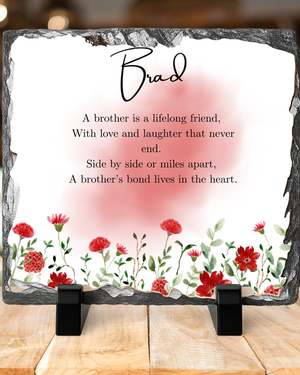 Family Poem Photo Slate with Photo’s 20x20cm - Demo Design Gifts