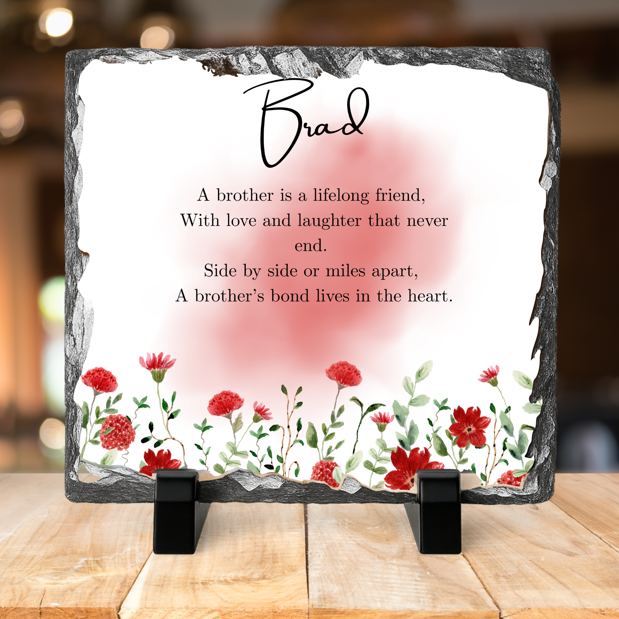 Family Poem Photo Slate with Photo’s 20x20cm