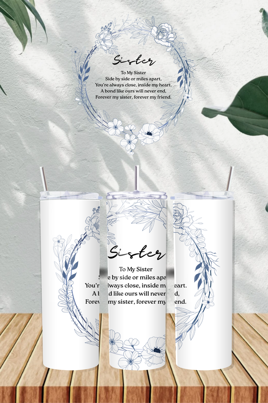 Personalised Sister Poem 20oz Tumbler