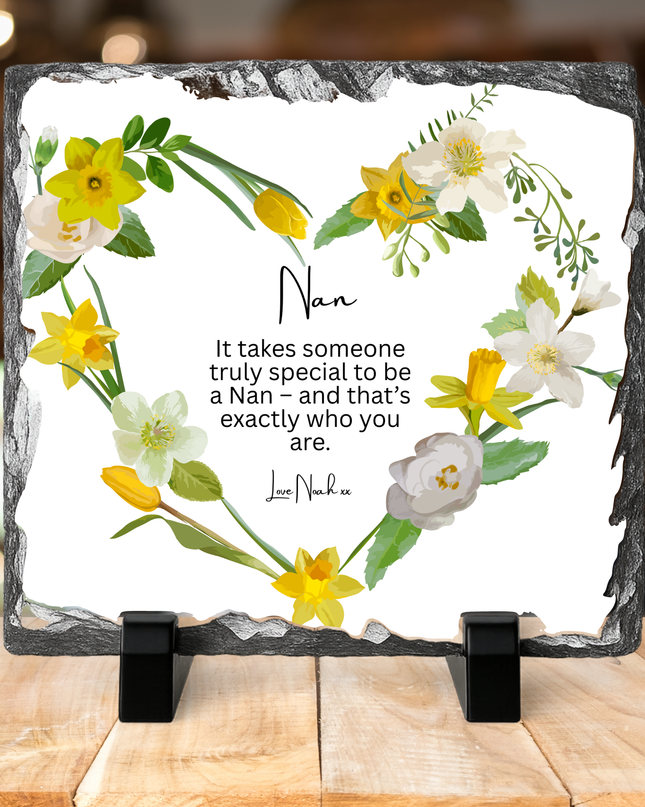 Family Poem Photo Slate with Photo’s 20x20cm - Demo Design Gifts