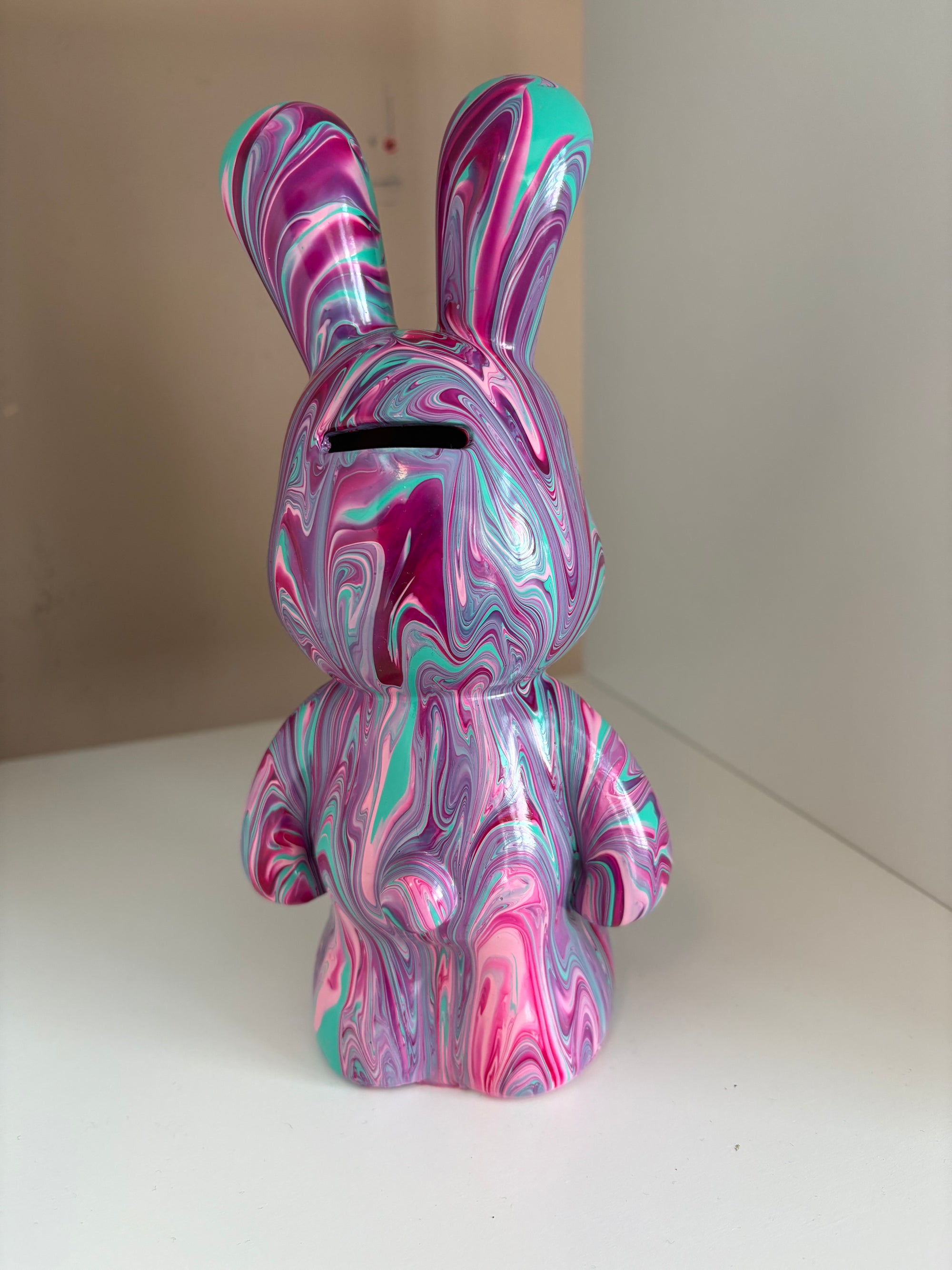 Bunny Rabbit Money Box Acrylic Pouring Figure