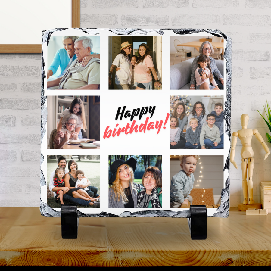 8 Image Design Glossy Finish (Photos and Text Middle Only)