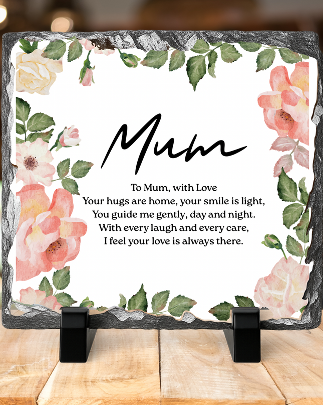 Family Poem Photo Slate with Photo’s 20x20cm - Demo Design Gifts