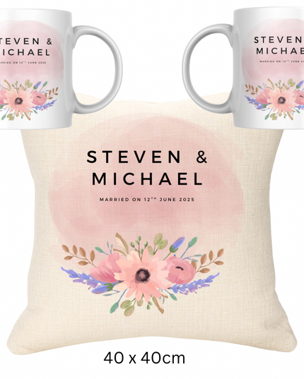 Wedding Bundle - Pink Version with Names and Date & Two Mugs - Demo Design Gifts