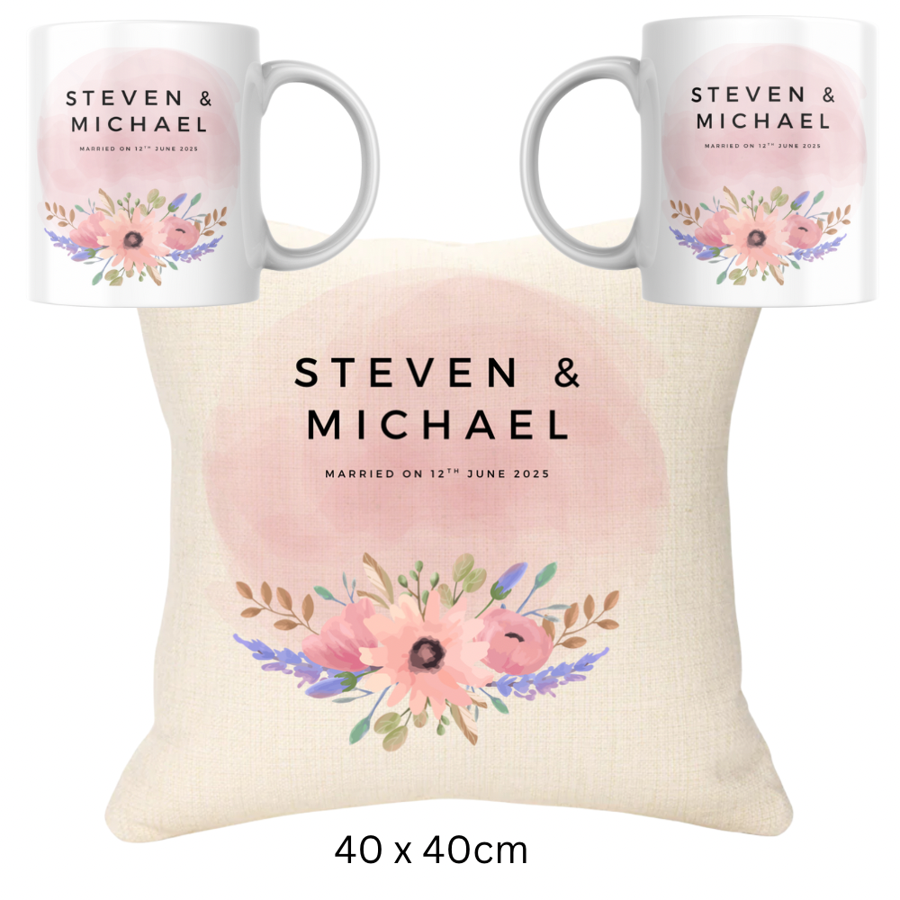 Wedding Bundle - Pink Version with Names and Date & Two Mugs