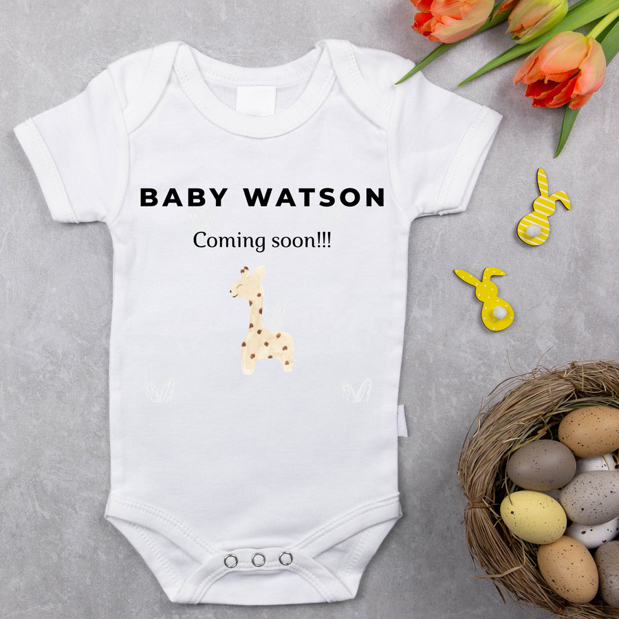 Baby Coming soon!!! Baby Grow Personalised