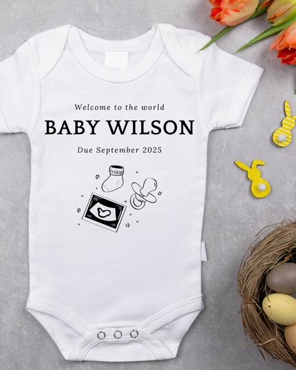 Welcome to the World Baby Grow Personalised - Demo Design Gifts