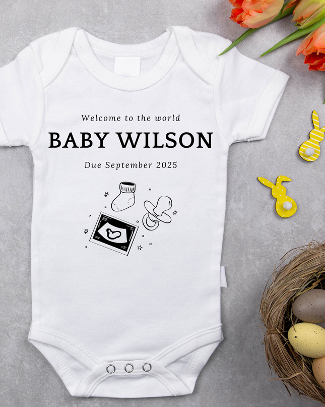 Welcome to the World Baby Grow Personalised - Demo Design Gifts