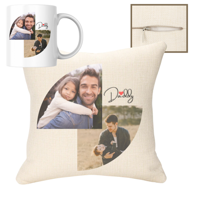 Daddy 2 Image 40x40cm Cushion & 11oz Ceramic Mug