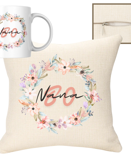 Number & Name 40x40cm Cushion & 11oz Ceramic Mug - Demo Design Gifts
