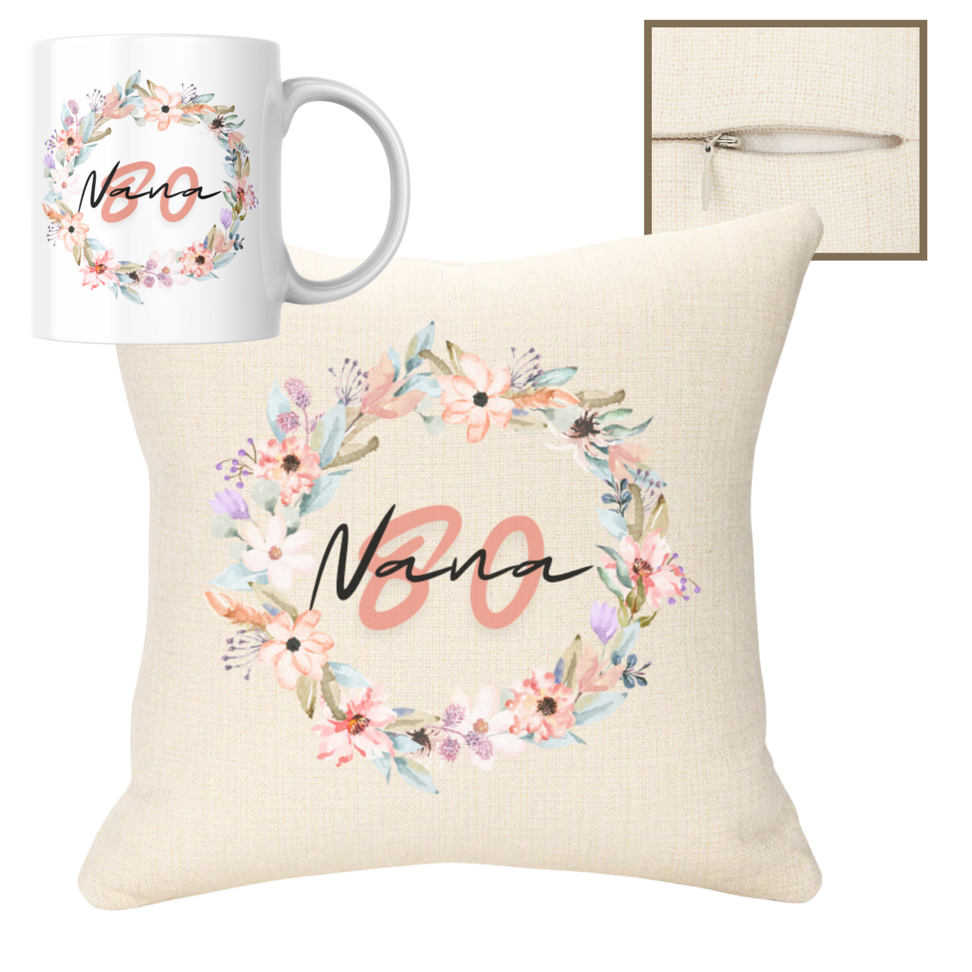Number & Name 40x40cm Cushion & 11oz Ceramic Mug