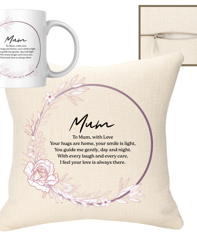 Mum 40x40cm Cushion & 11oz Ceramic Mug - Demo Design Gifts
