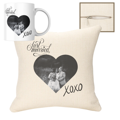 Just Married 40x40cm Cushion & 11oz Ceramic Mug