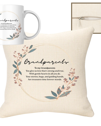 Grandparents 40x40cm Cushion & 11oz Ceramic Mug - Demo Design Gifts