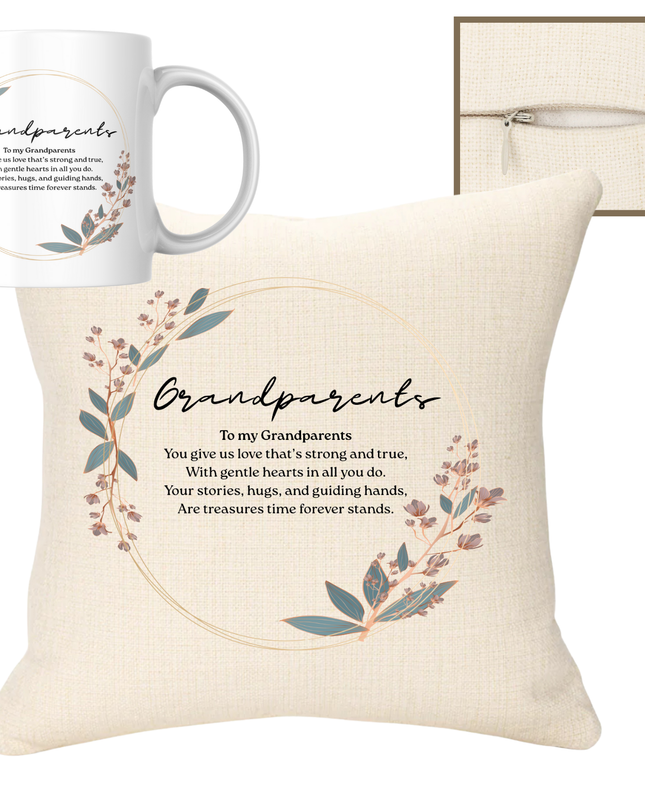 Grandparents 40x40cm Cushion & 11oz Ceramic Mug - Demo Design Gifts