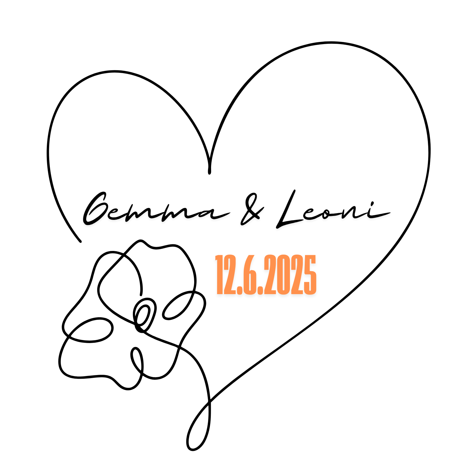 Love Heart with Name & Date  40x40cm Cushion & 11oz Mug