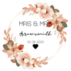 Wedding Name Orange Theme 40x40cm Cushion & 11oz Ceramic Mug
