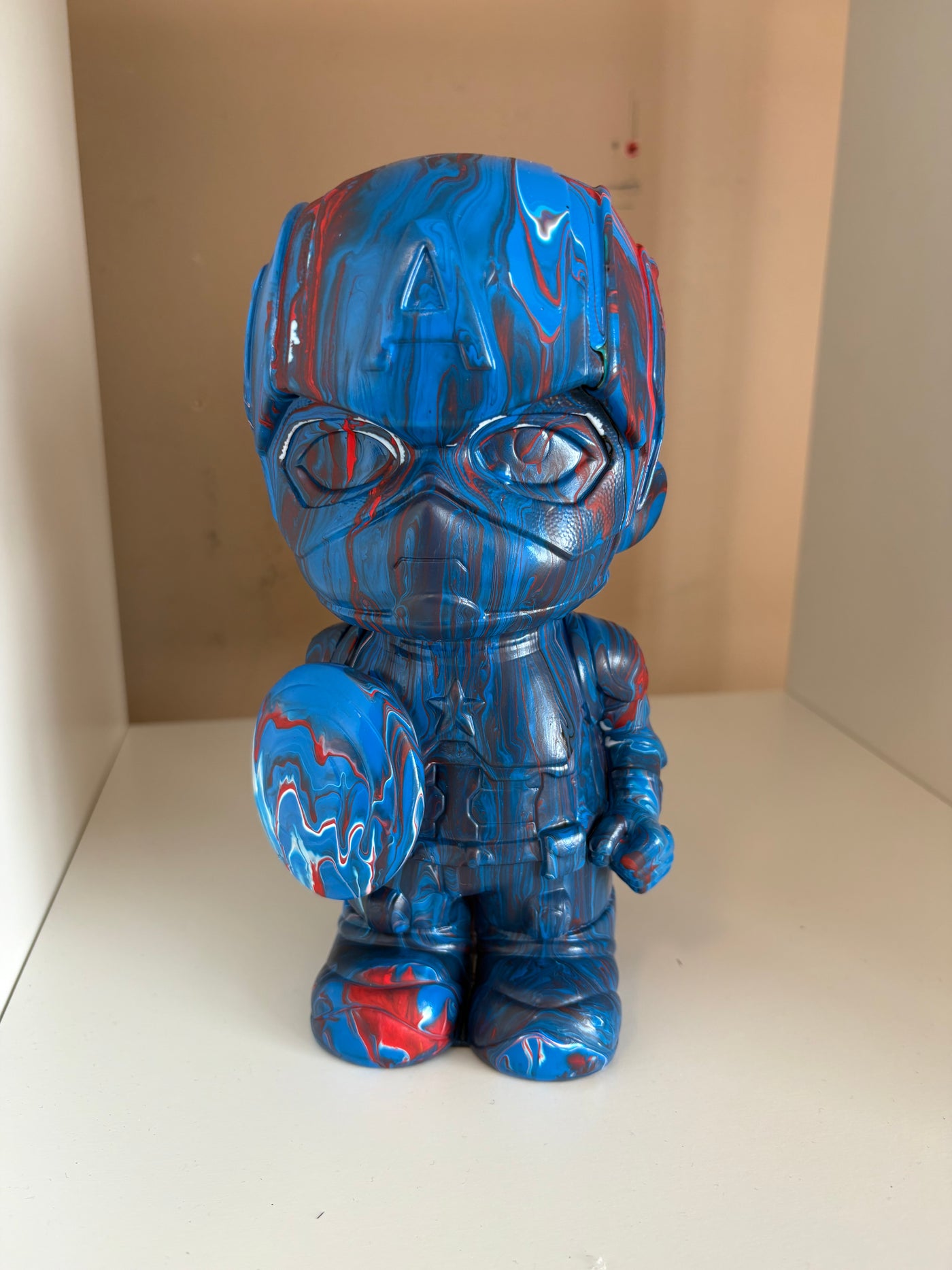 Captain America Bear Money Box Acrylic Pouring Figure