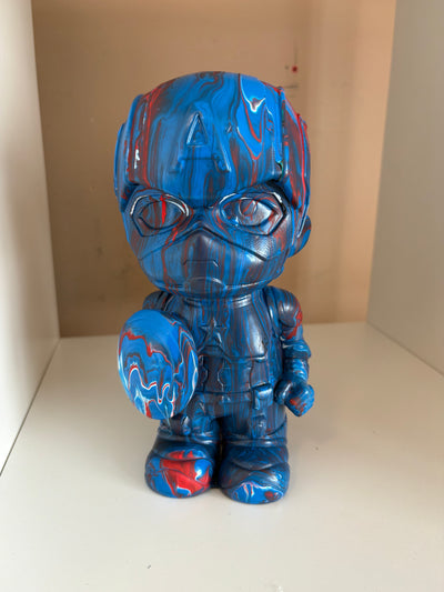 Captain America Bear Money Box Acrylic Pouring Figure
