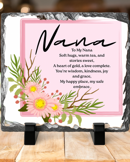 Family Poem Photo Slate with Photo’s 20x20cm - Demo Design Gifts