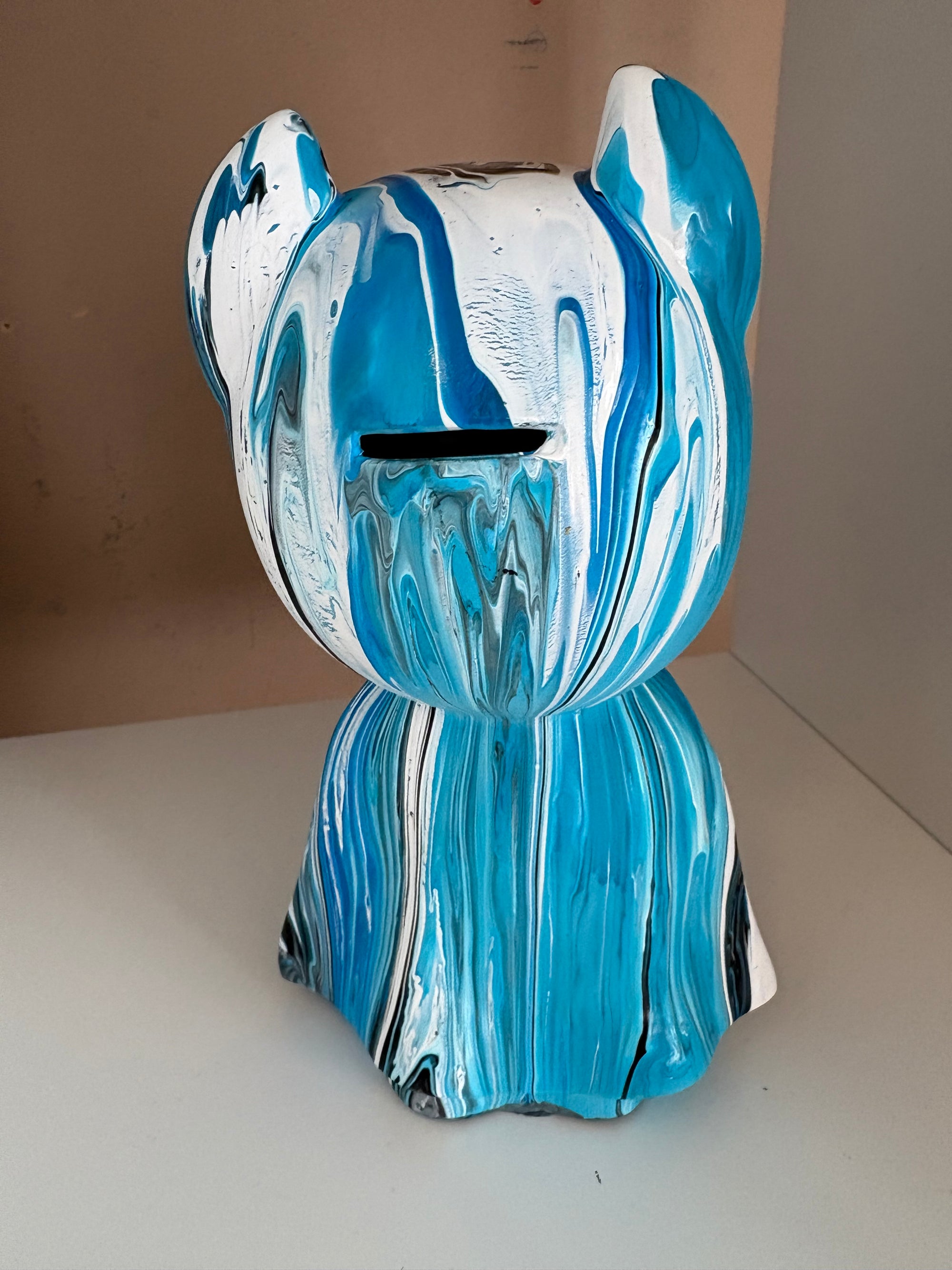 Bat Man Bear Money Box Acrylic Pouring Figure