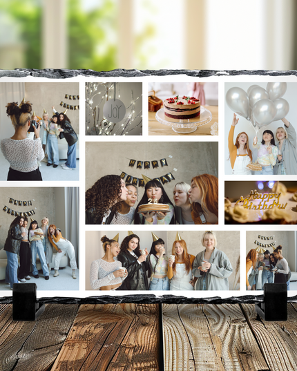 8 Image Photo Slate Glossy Finish (Photo Only) 19x29cm - Demo Design Gifts