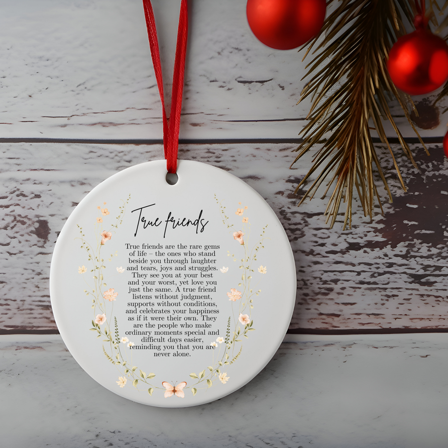 True Friends Poem Ornament