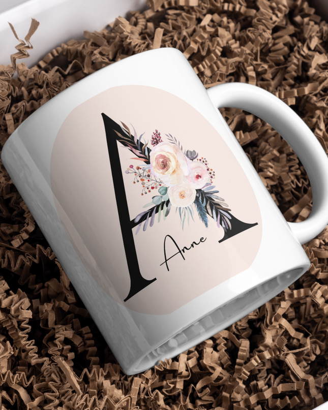 Letter and Name Pink Version Personalised Mug - Demo Design Gifts