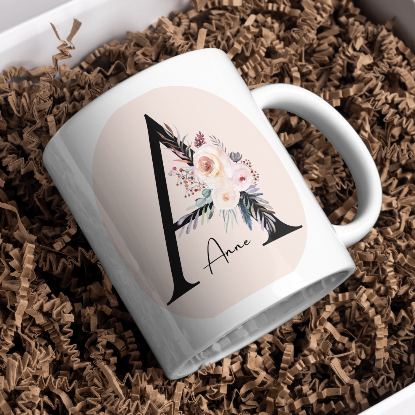 Letter and Name Pink Version Personalised Mug