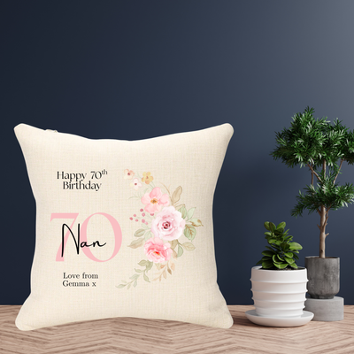Nan 70th Birthday Personalised Cushion