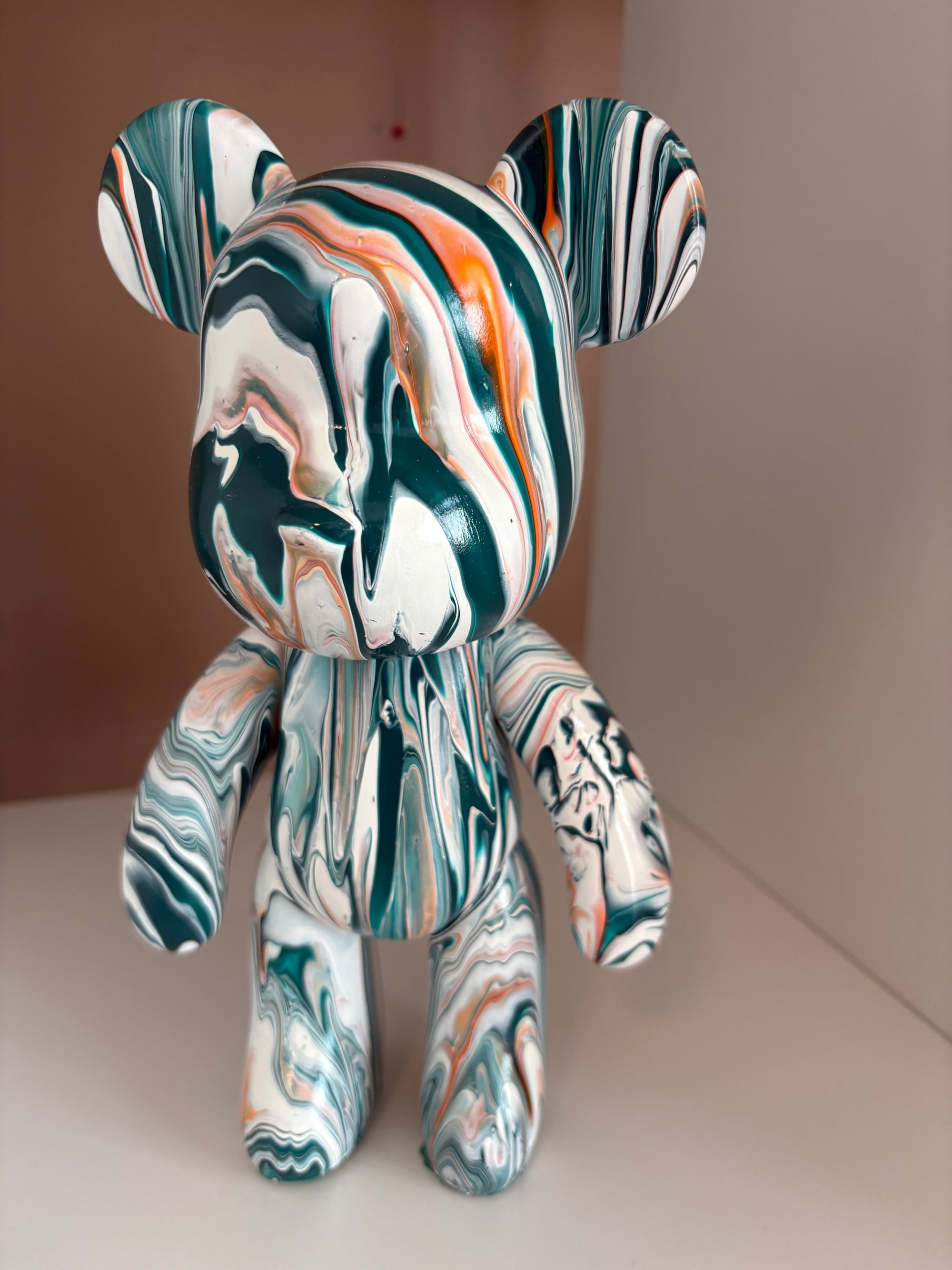 Bear Acrylic Pouring Painted Figures